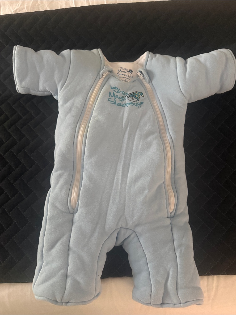 Light Blue Baby Sleepsuit with Dual Front Zippers